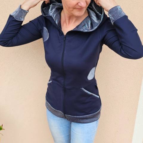 Jopica Temno modra s srebrno 2141