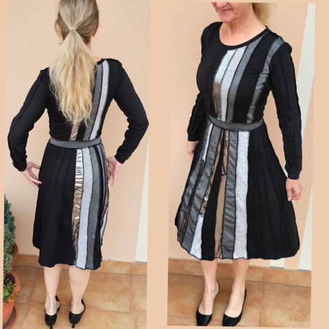 OBLEKA ČRNA S SREBRNIMI ODTENKI 2180